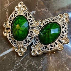 Green vintage earrings